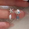 Asymmetrical Starfish Shell Stud Earrings - Elegant High-End Design, Versatile Fashion Accessory