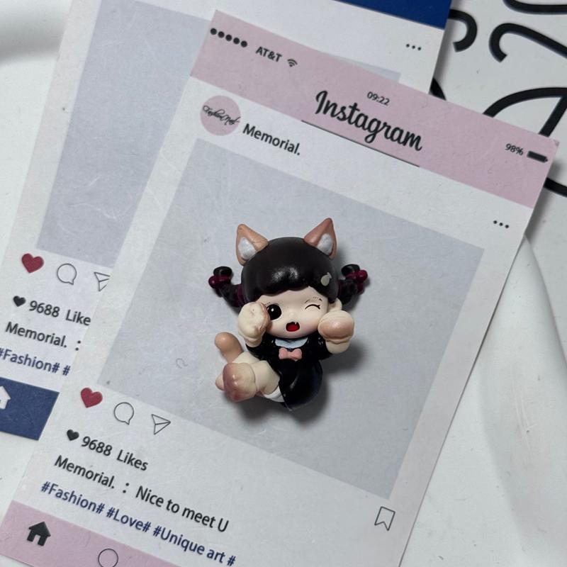 Zoraa Meow Sister Series Blind Bag Derivative Work Creativity Car Ornament Diy Backpack Pendant Mini Figure Toy Collectble Gifts
