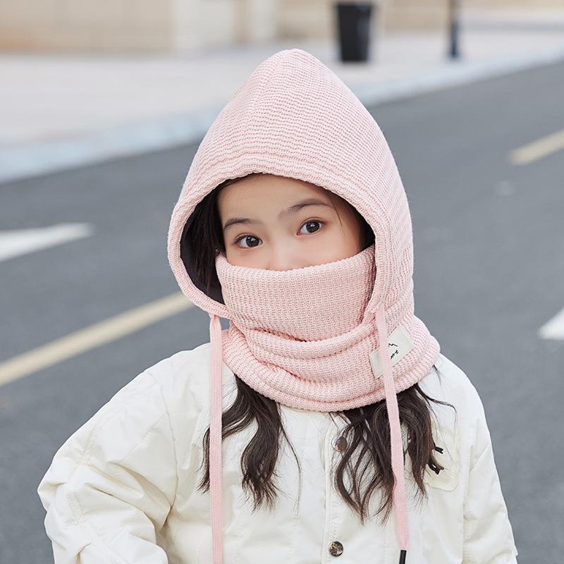 Children's Hats, Masks, Scarves, Integrated Hats, Winter Boys and Girls Fleece Ear Protectors, Pullover Hats, Cold Protection and Warmth