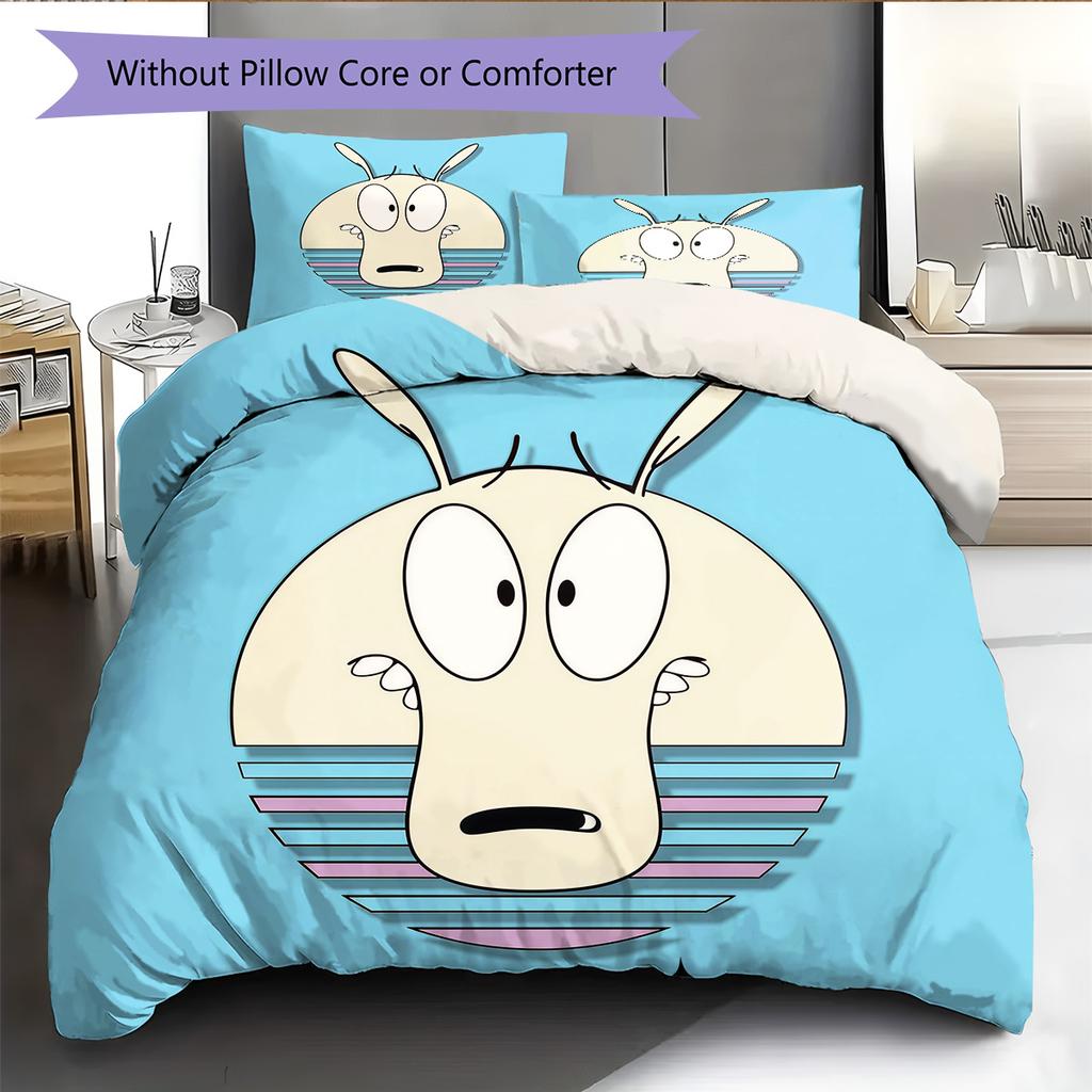 Rocko2 Pattern Bedding Quilt Set Home Decoration Gift (1 * duvet cover + 2 * pillowcase without core)