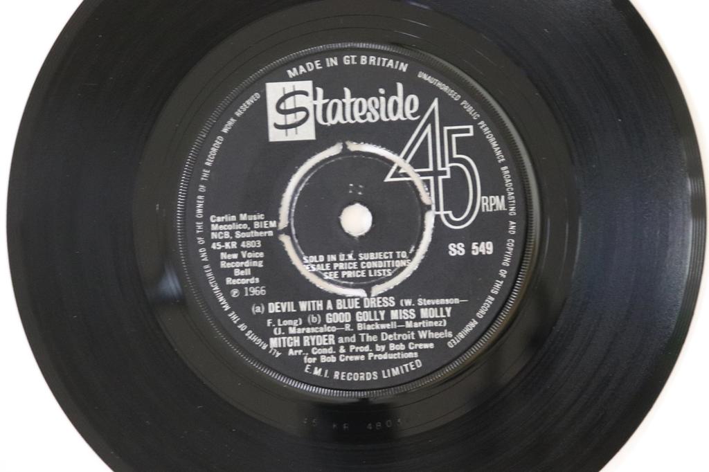 7inch Record MITCH RYDER & THE DETROIT WHEELS - Devil With A Blue Dress On & Good G SS549 Stateside 1967 UK Rock Used