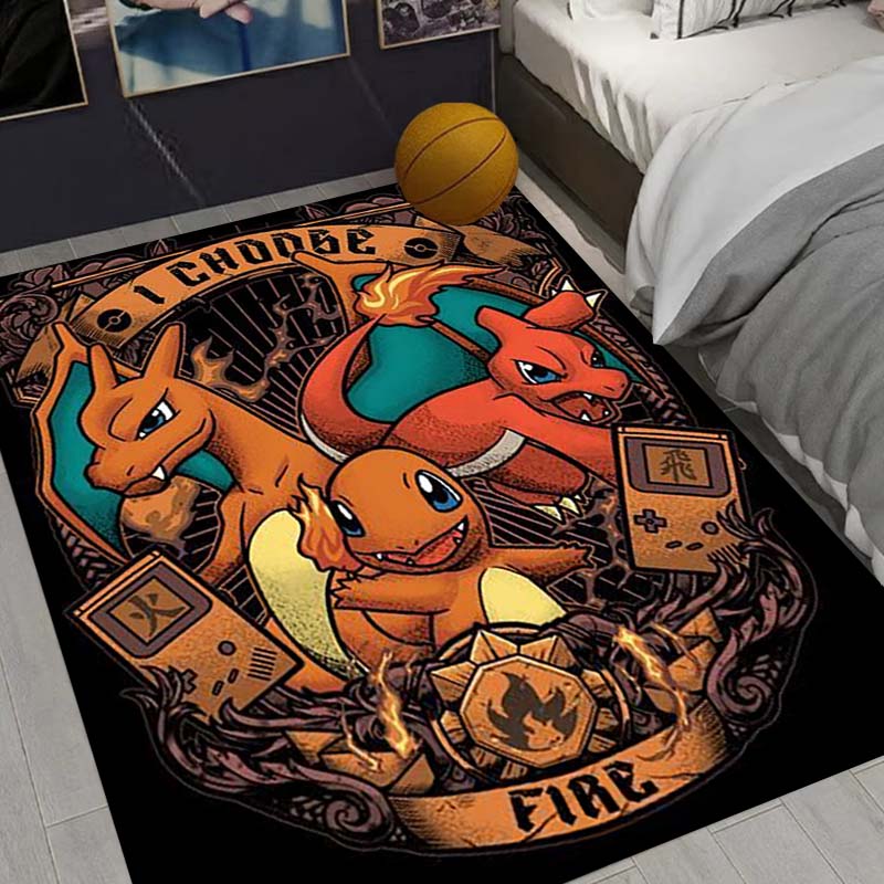 Charizard Charmander Pokemon Living Room Non-Slip Area Rug Soft Carpet for Bedroom Kids Playroom Sofa,Home Decor Doormat Gift-22