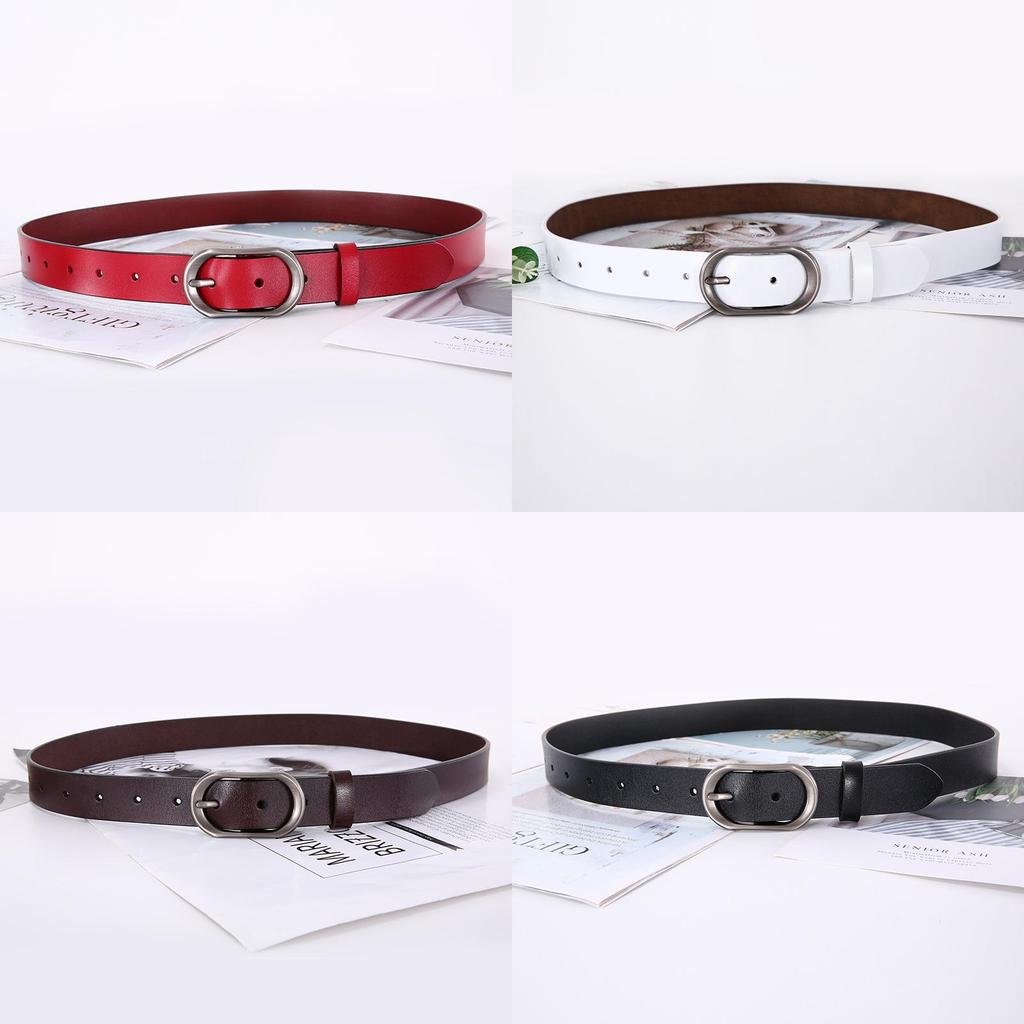 Genuine Leather Double Layer Belt For Women With Vintage Style And Small Pin Buckle For Dresses