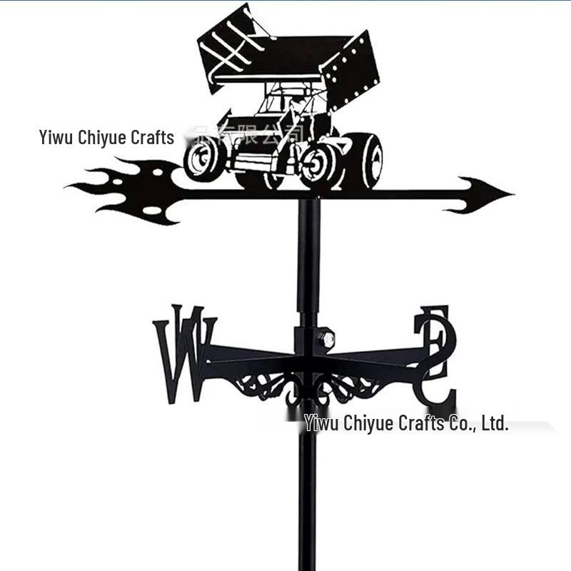 Weather Vane Ornament: Outdoor Wrought Iron Spray-Painted Roof Decoration Metal Craft