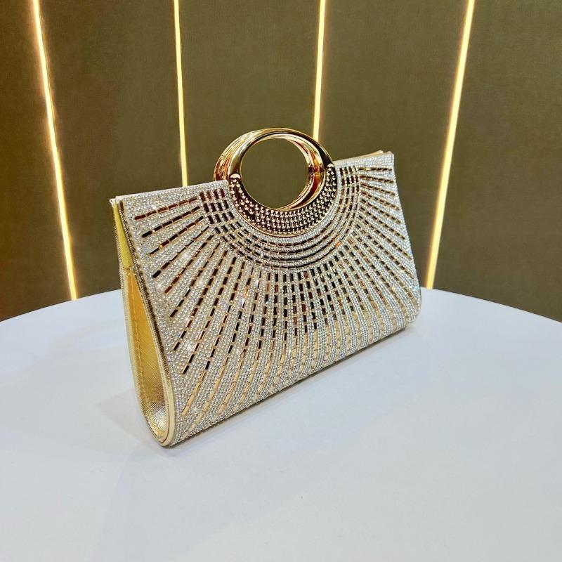 Handtasche, Leichte Luxus-Dinner-Tasche, Modische Strass-Kettentasche, Hochwertige Umhängetasche