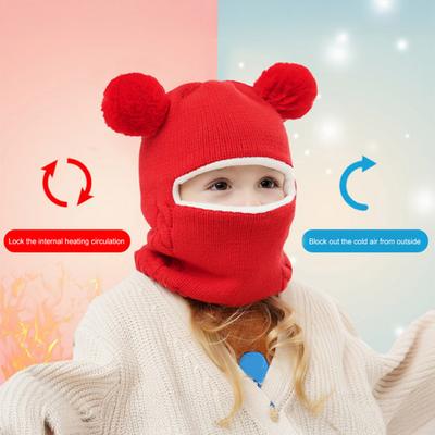 Sombrero para Niños Decoración de Doble Bola de Pelo Sombrero de Invierno para Niños Gorro Térmico Transpirable para Exteriores Escuela Forro de Terciopelo Grueso Gorro