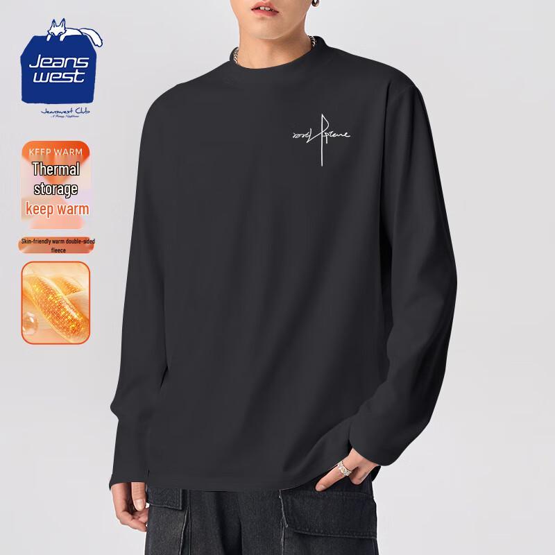 JEANSWEST CLUB Men s Fleece-Lined Turtleneck Long Sleeve T-Shirt M