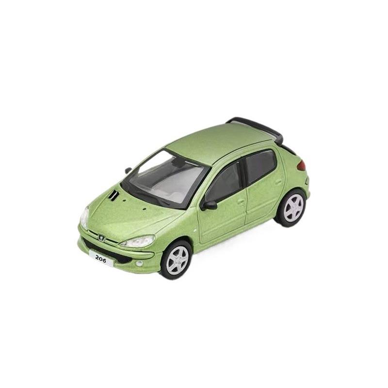 

1/64 PEUGEOT 206 Alloy Miniature Car Model Diecast Metal Scale Model Car Static Collection Children Toy Car Vehicles Gifts зелёный