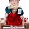 Rot-Grün-Gold Retro Hofnarren sitzende Weihnachtsfigur