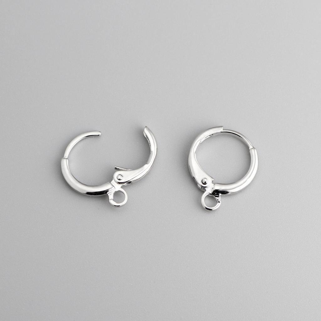 18k Gold Round Ear Clip with Hanging Loop Clasp - European Style DIY Earring Accessories