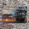 Vintage Nautical Metal Wall Art, Old Sailing Ship Pirate Decor, Home Wall Decor