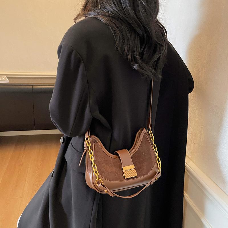 Niche design deerskin fleece bag, new women's bag, messenger bag chain, underarm bag, shoulder bag.