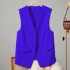 Women Suit Vest Elegant Women's V Neck Business Vest Sleeveless Waistcoat for Office Commute Style Solid Color Single-breasted