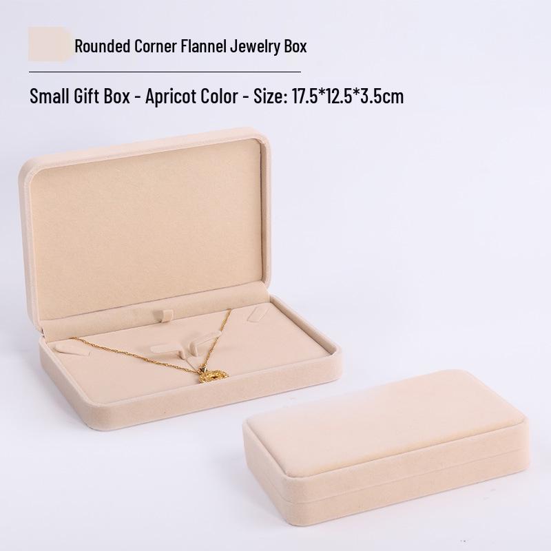 Rounded Corner Plush Jewelry Storage Box for Bracelets, Rings, and Necklaces