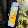 1PC Happy Autumn Fall Text Art Pattern 750ml Color Plastic Sports Water Bottle Leakproof Flip Straw Lid Suitable for Sports Office Home Use