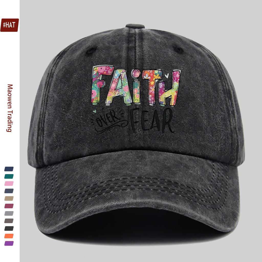 Pc FAITH FEAR Letter Print Baseball Cap Lightweight And Breathable Suitable for Spring Summer Design Sun Hat Travel Party