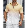 Men's New Stretch Gradient Short Sleeve Shirt, Cool Thin Business Casual Summer Shirt for Men