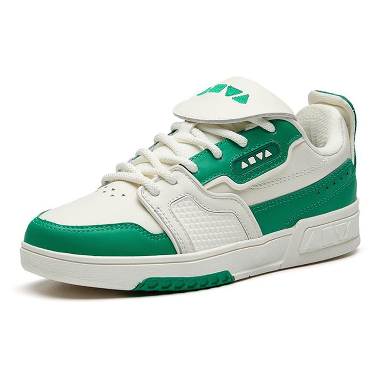 Anta Slip Resistant Abrasion Resistant Low top Skateboard Shoes Women's White Green 122238073-6