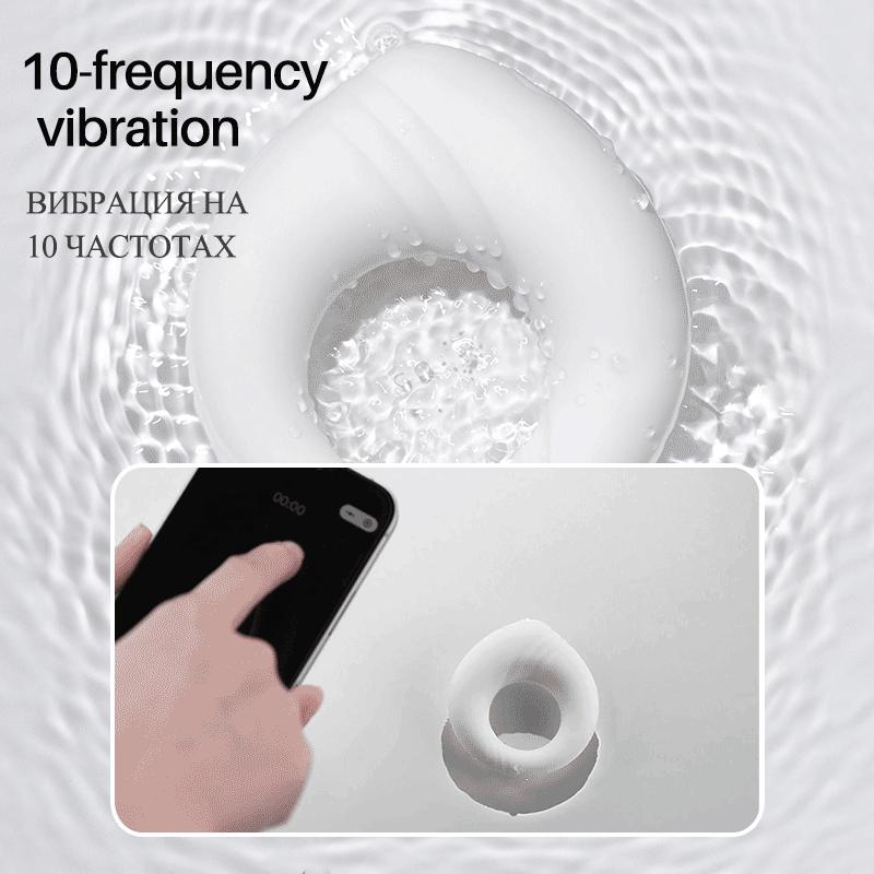 Male Penis Ring Mobile Bluetooth APP Remote Control Powerful Vibration Delay Ejaculation Massager Adult Vibrator