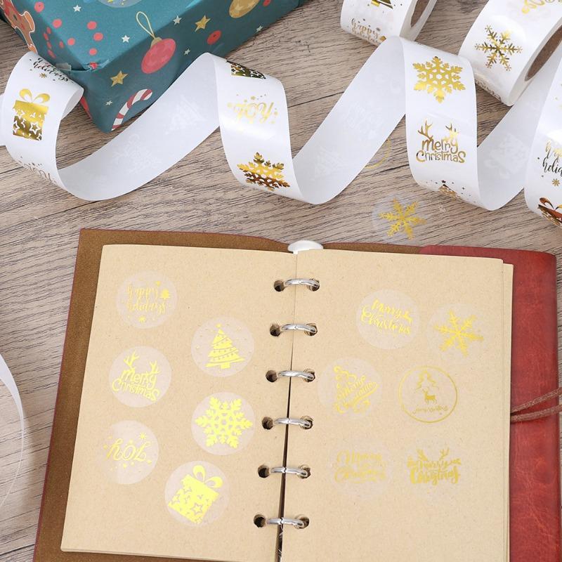 Christmas Hat Stickers Cartoon Laser Gift Packaging Box Decoration Stickers Labels Halloween Envelope Gift Bag Sealing Sticker