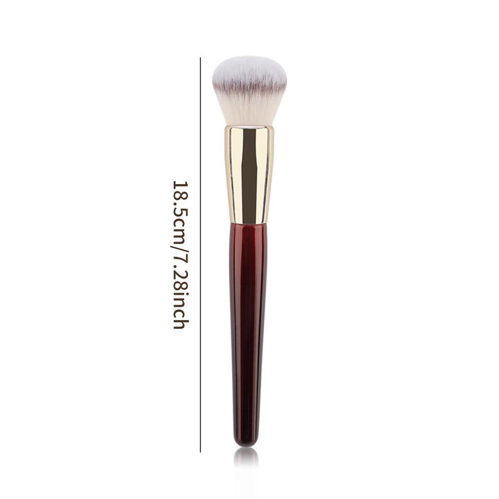Wine Red Round Head Foundation Makeup Brush - Seamless & Soft Beauty Tool