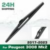 Heckscheibenwischerblätter, Premium-Ganzjahreswischerblätter Ersatz für Peugeot 3008 Mk2 2017-2023, Naturkautschuk Bajonett, Einfach zu installieren 12″