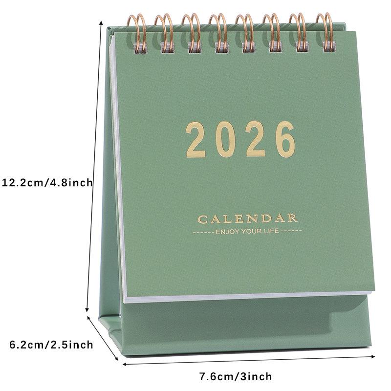 Calendario da Tavolo 2026 Mini Portatile Semplice Inglese Fatto a Mano Decorazione da Scrivania Ufficio Registro Giornaliero Studio Arredamento Accessori da Scrivania