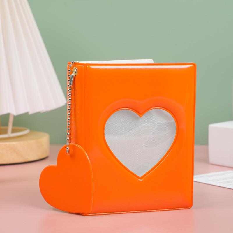 Heart Shaped Hollow Mirror Plate 3-inch Single Grid Polaroid Photo Album Idol Album Small Card Storage Album