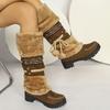 Damen Winter Pelzige Rutschfeste Plateau-Sneaker/Stiefel - Dicke Plateau-Höhenerhöhung