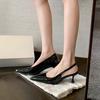 Grape Mother Temperament Small Pointed Head Shallow Mouth Empty High Heels Elegant Two Wear Kitten Versatile Single Shoes Women's Spring 2025