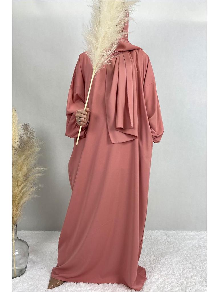XG2057 Women's Hooded Hijab Long Kaftan Dress - Malaysia, Middle East, Dubai, Turkey