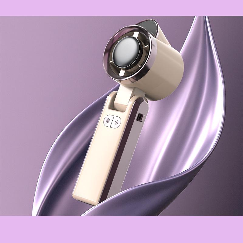 Foldable Portable Neck Hanging Fan with Digital Display and High-Speed Cooling Ice Pack