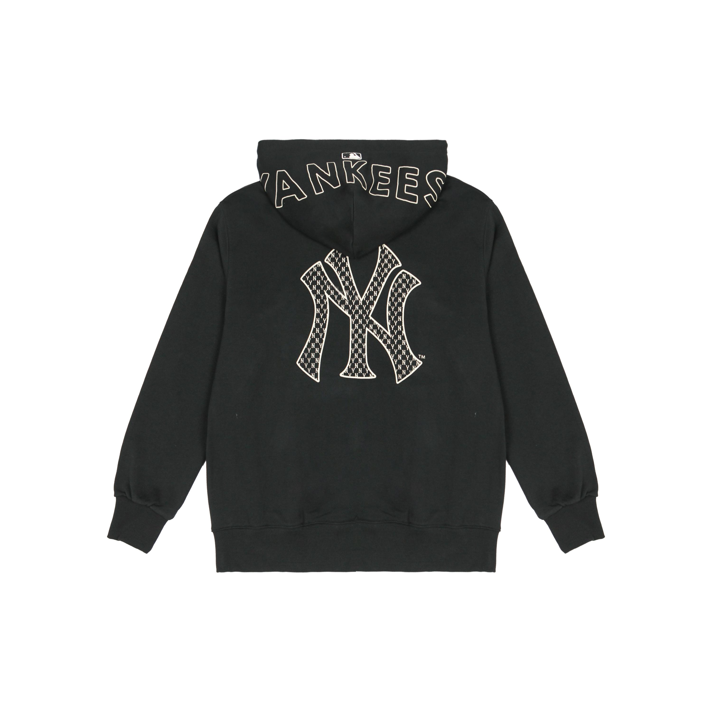 MLB Old Flower Sweatshirts Unisex Black Hooded Moderate Regular 3AHDM0114-50BKS S