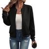 Autumn and Winter Solid Color Zipper Jacket Baseball Collar Casual Jacket Ladies