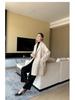 Women's High-End Double-Faced Wool Coat - New Autumn/Winter Style, Loose Mid-Length, Tie-Waist, 100% Wool Fashion Coat.