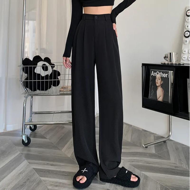 Women's High Waisted Wide Leg White Suit Pants