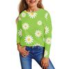 Children's Long Sleeve Tops Casual Print T Shirt Round Neck Pullover Blouse