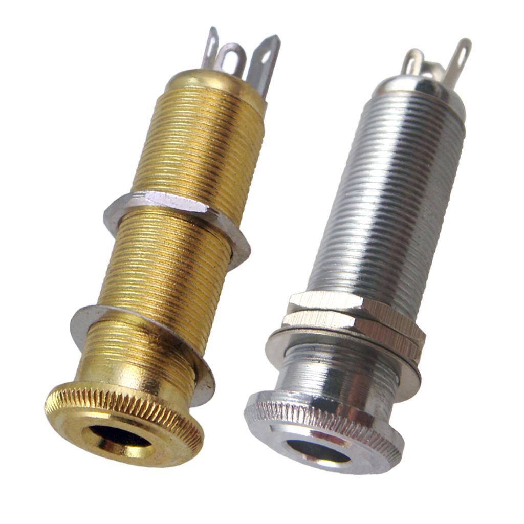 Tooyful 1/4" 6.35mm Mosiężny Gwintowany Cylinder Jack Gniazdo Wyjścia Wejścia do Części Przetworników Gitary Basowej