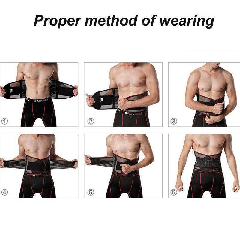 Back Support Brace For Lower Back Pain Relief Adjustable Waist Trainer Trimmer Double Closure Lumbar Support Belt
