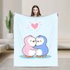 P-Pudgy Penguin Blanket Cute Penguin  Fleece Funny Warm Throw Blankets For Bedding Lounge Textile Decor,