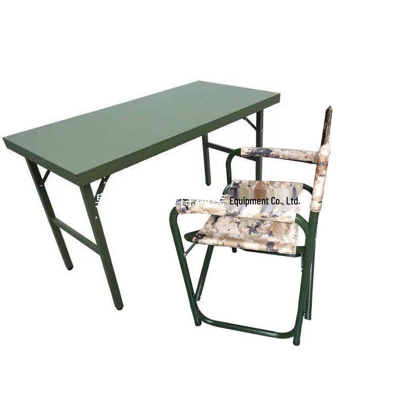 Field Command Portable Military Green Folding Chair & Work Table