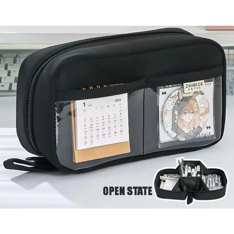 Cute Multi Layer Pencil Case Pouch, Large Capacity Pen Case Bag,Durable Stationery Storage Bag