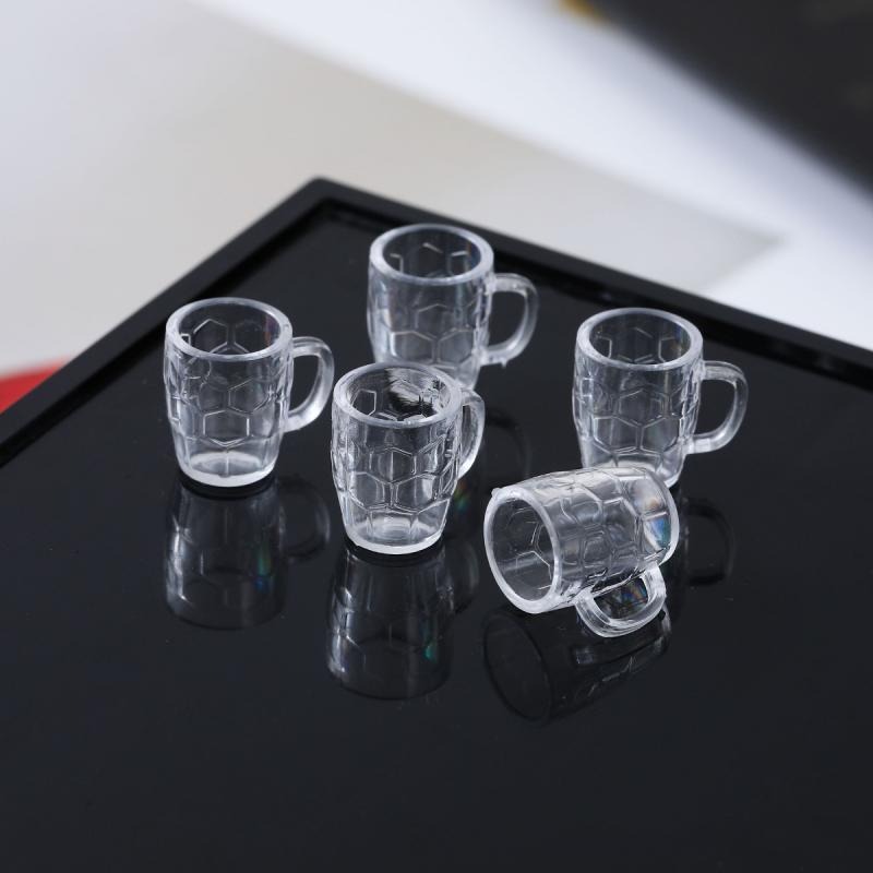 1:12 Dollhouse Miniature Water Cup Beer Glass Milk Tea Cup DIY Silicone Mold Doll House Kitchen Scene Accessories 50pc/lot