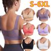 Plus Size S-6XL Women Yoga Sport Bra Breathable Fitness Running Active Vest Padded Crop Tops Underwear Gym Yoga Top Bras
