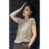 Summer New Niche Design Unique and Chic Age-reducing Coffee Color Right Shoulder Knitted Short-sleeved T-shirt Top
