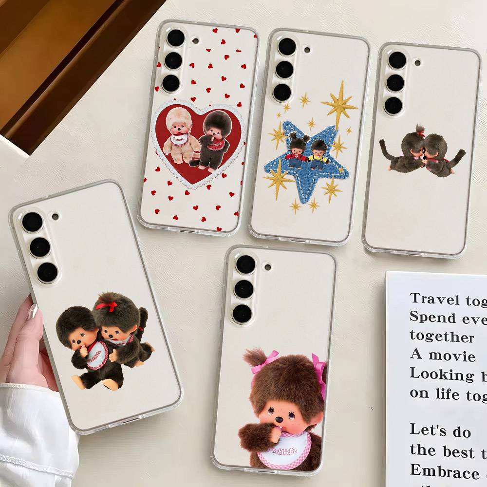 Cute M-Monchhichis For Samsung Galaxy A52 A12 A51 S21 Edge S22ULTRA S23 S20LITE Plus Ultra Transparent Cover