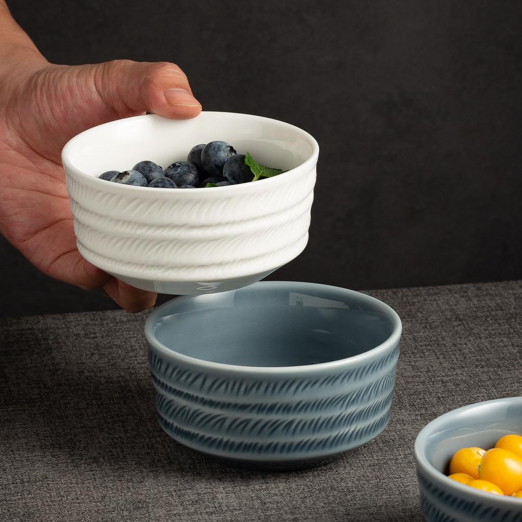 Japanese Kiln Glaze Rice Bowl Household Ceramic Bowl High-End Straight Bowl Restaurant Sugar Water Bowl Sweet Bowl Good-Looking Bowl