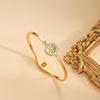 European-American Fashion Rhinestone Titanium Steel Bracelet - Non-Fading Stainless Steel, Simple Open Design.