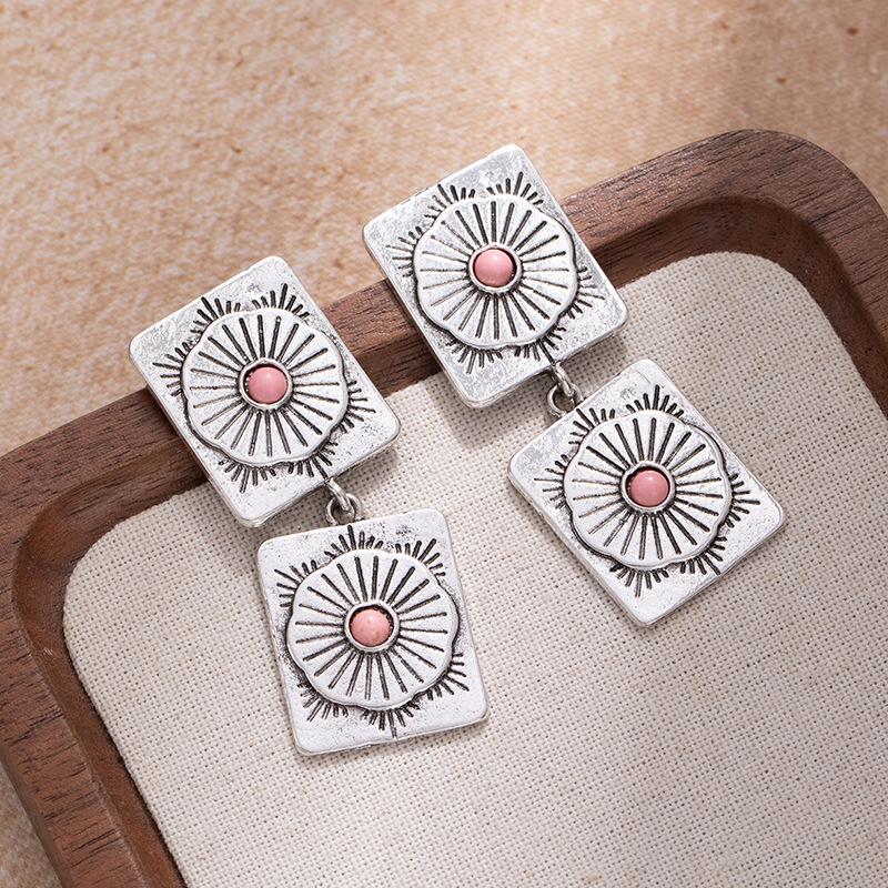 

Western Style Turquoise Earrings, High-End Exaggerated Temperament Lightning Earrings, Retro Bohemian Earrings