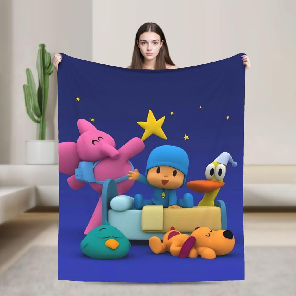 P-POCOYO Elly Coperta in Peluche Bambino Coperta Plaid in Flanella per Divano Poltrona Divano Letto Calda Morbida Personalizzata Fai da Te Qualità Copriletto